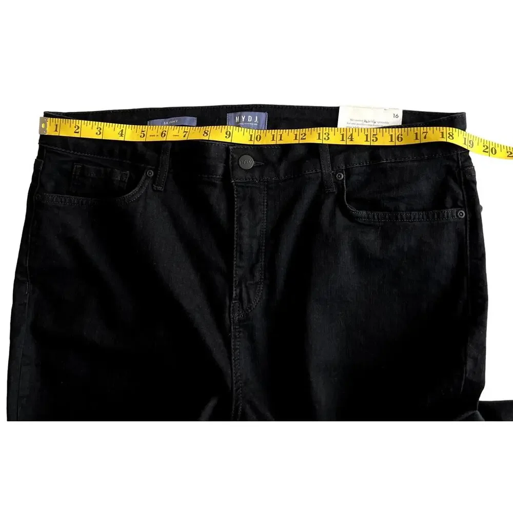 NYDJ Women Size 16 Skinny Jeans Lift x Tuck Technology Black Sliming Fit